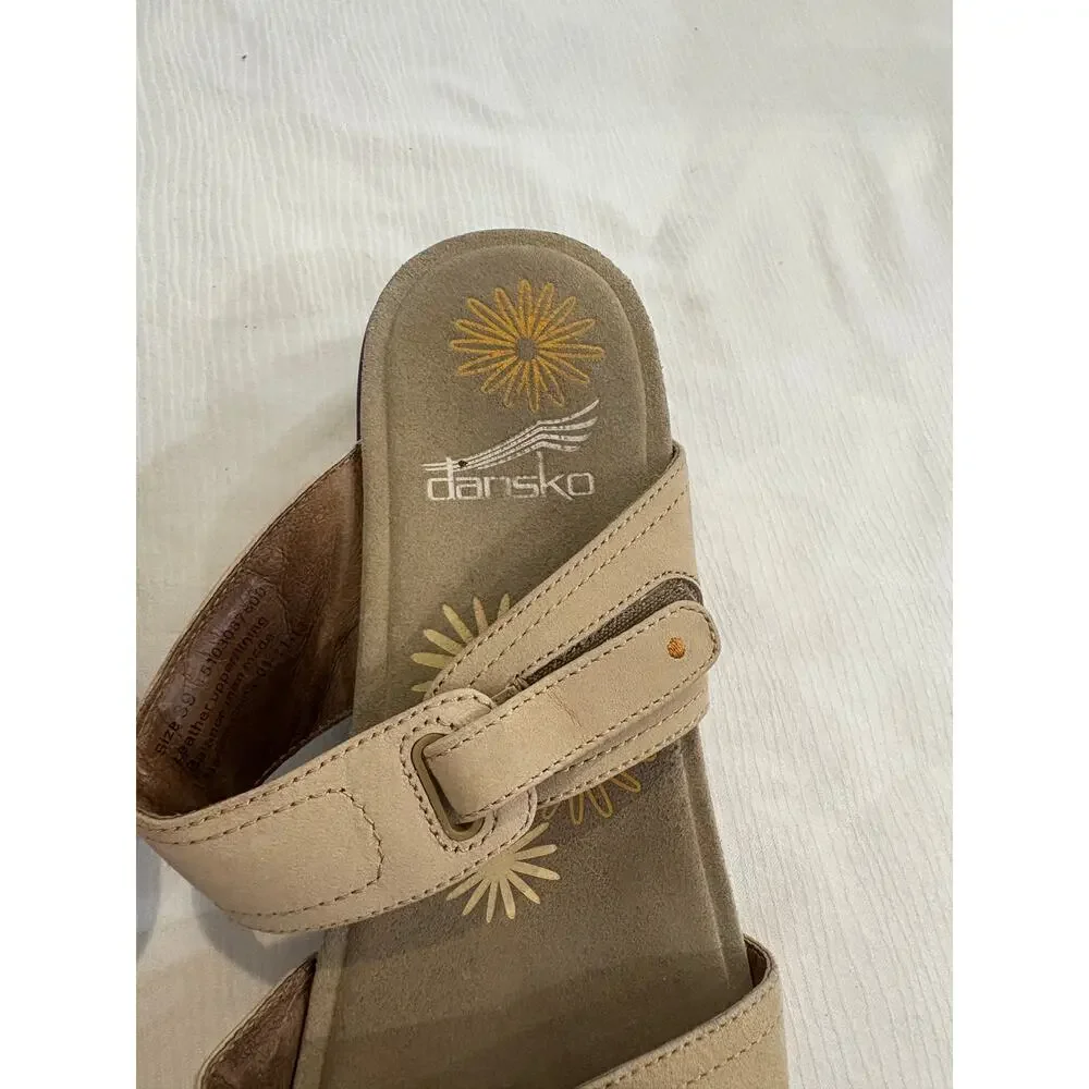 Dansko Isabel Tan Leather Adjustable ortho comfort Slide Sandals Womens 39 8.5-9 - Picture 5 of 12